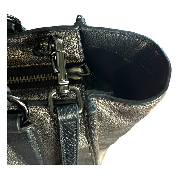 Coach Crosby Bronze Gold Pebbled Leather Purse Handbag Crossbody Strap Authentic - Picture 7 of 15